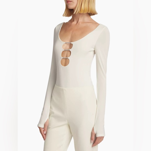 ALICE + OLIVIA
Crystal-embellished cutout crepe bodysuit - Picture 7 of 9